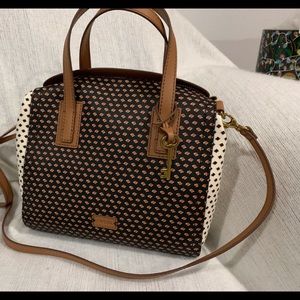 NWT!!  FOSSIL Emma satchel (Dancing Diamonds)